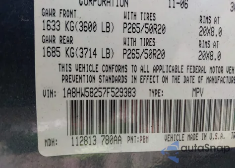 2007 Chrysler Aspen Limited from USA, damaged, VIN 1A8HW58257F529383